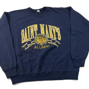 Vintage Saint Marys Alumni‎ Sweatshirt Mens XL Blue USA Crew Pullover